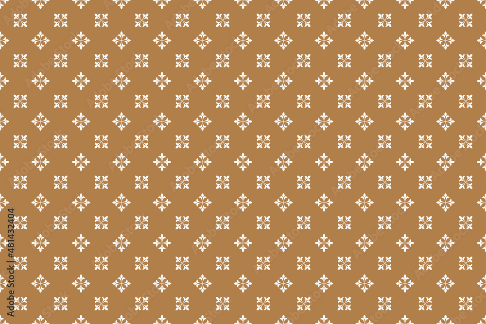 Flower geometric pattern. Seamless vector background. White and gold ornament Flower geometric pattern. Seamless vector background. White and gold ornament
