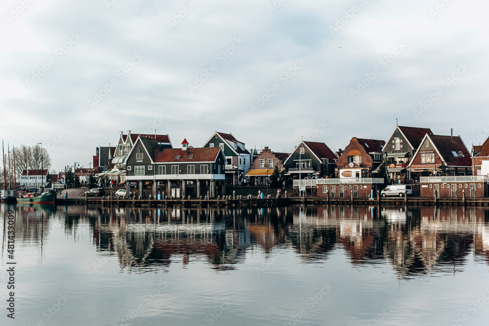 houses on the river , holland