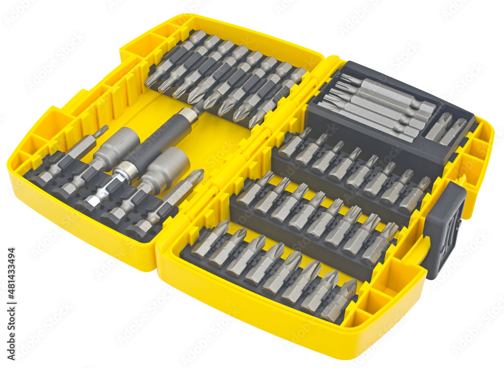 bits for a screwdriver on a white background bits for a screwdriver on a white background