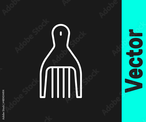 White line Barrette icon isolated on black background. Vector