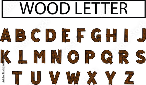 vector alphabet letters(WOOD)