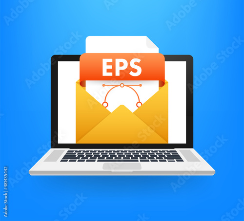 EPS file download flat icon. Vector flat illustration. Outline icon design. Isolated vector design.
