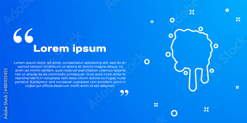 White line Paint spray icon isolated on blue background. Vector