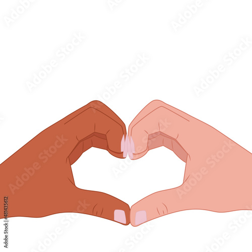 Multiracial hands making heart.  Shape heart.  Showing heart. reconcile