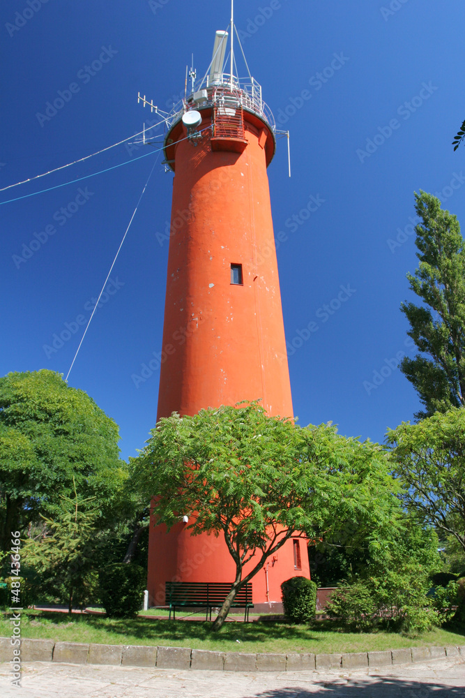 The lighthouse in Krynica Morska, Baltic sea, Poland