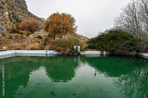 Pool or pond of water for irrigation in Granada, Andalusia photo