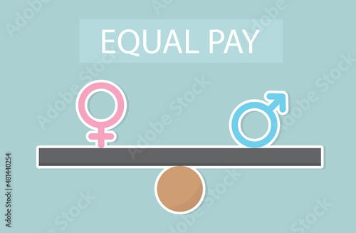 gender equal pay concept- vector illustration