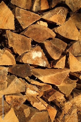 Stacked and split firewood