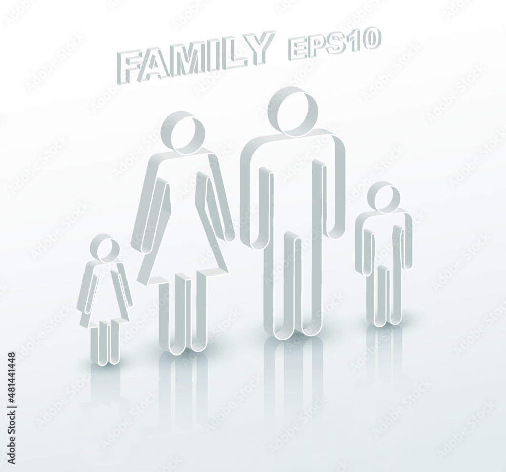 paper outline family/ vector illustration paper outline family/ vector illustration