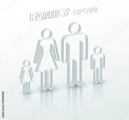 paper outline family  vector illustration