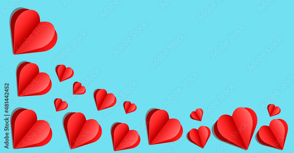 Banner on the theme of valentine's day with place for text.
