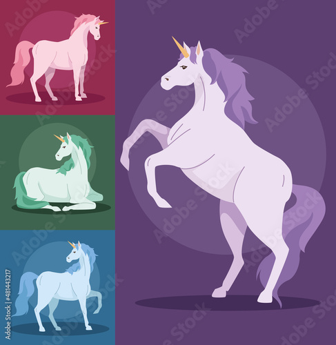 unicorns fairy four animals