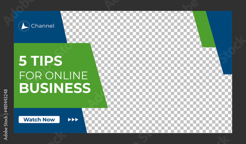 Editable Creative corporate social media web banner and youtube thumbnail template | Youtube live stream video thumbnail for marketing agency | video thumbnail | Youtube thumbnail