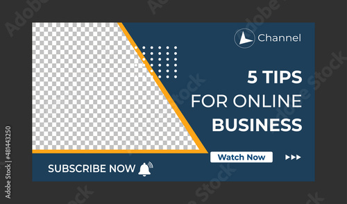 Editable Creative corporate social media web banner and youtube thumbnail template | Youtube live stream video thumbnail for marketing agency | video thumbnail | Youtube thumbnail