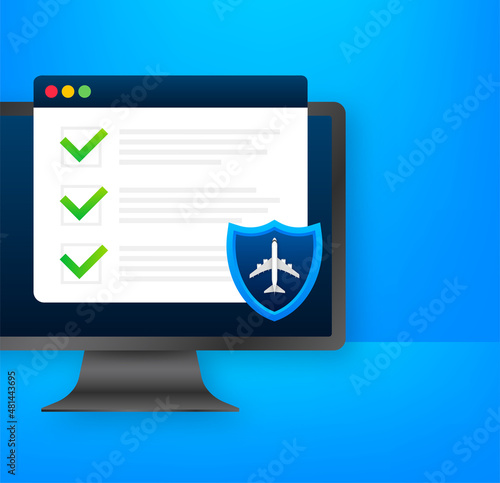 Travel insurance in flat style. Isometric vector illustration. Health insurance concept.