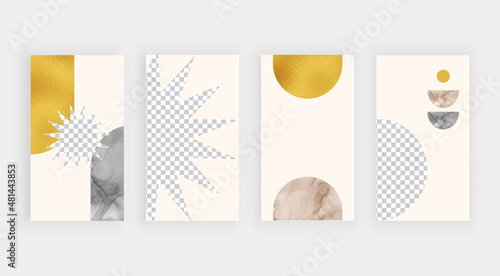 Social media backgrounds for stories with boho shapes