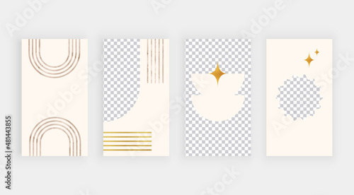 Social media backgrounds for stories with boho shapes

