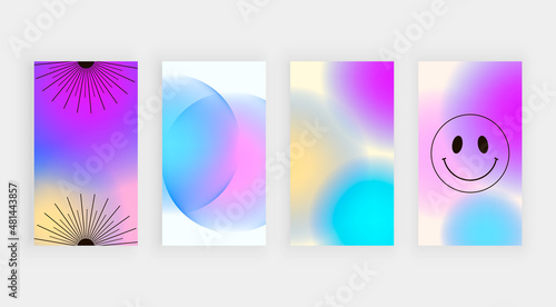 Colorful social media backgrounds for stories with blur effect