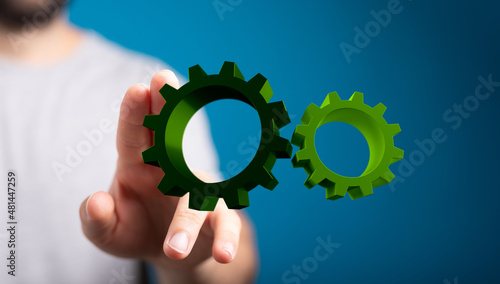 Mechanism green gears and c...