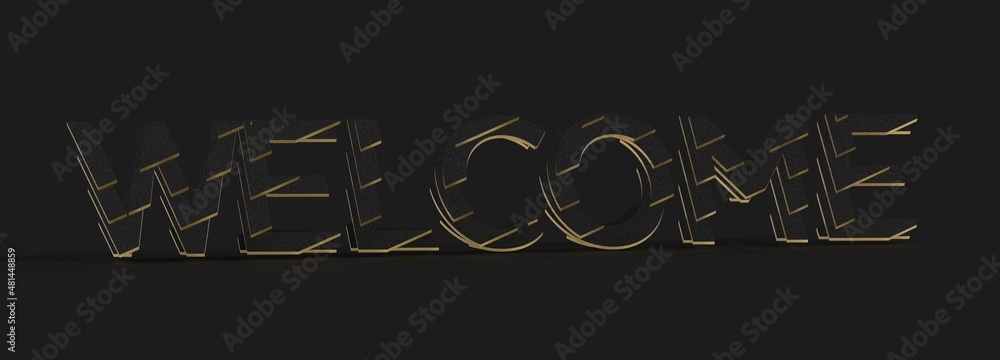 Fototapeta premium word hello in 3d modern