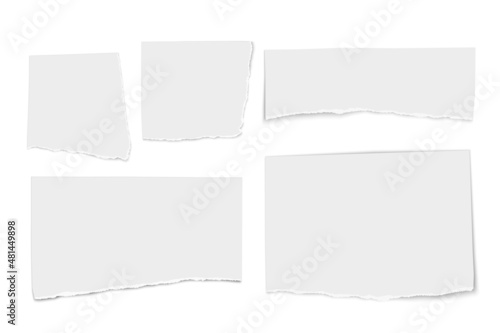 Wallpaper Mural Set of white paper tears isolated on white Torontodigital.ca