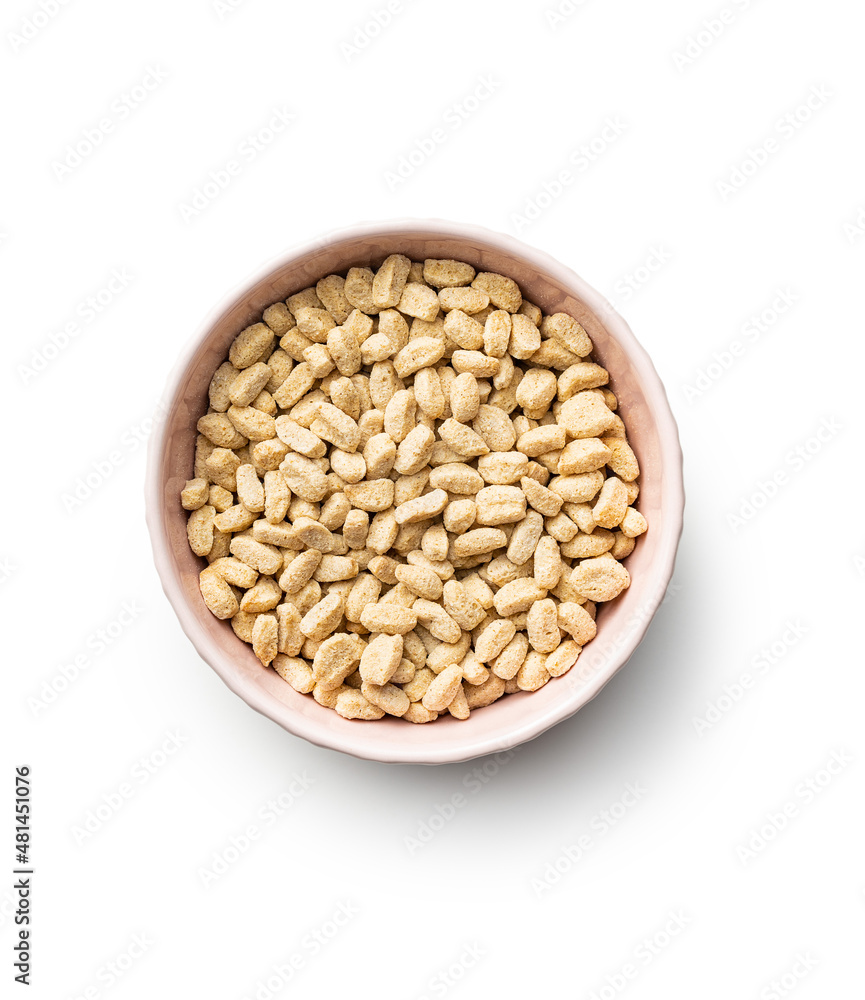 Breakfast cereals. Oat pops in bowl. Breakfast cereals. Oat pops in bowl.