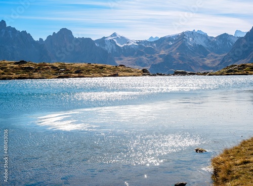 Laramon lake in french alps, Ecrins national park, France photo