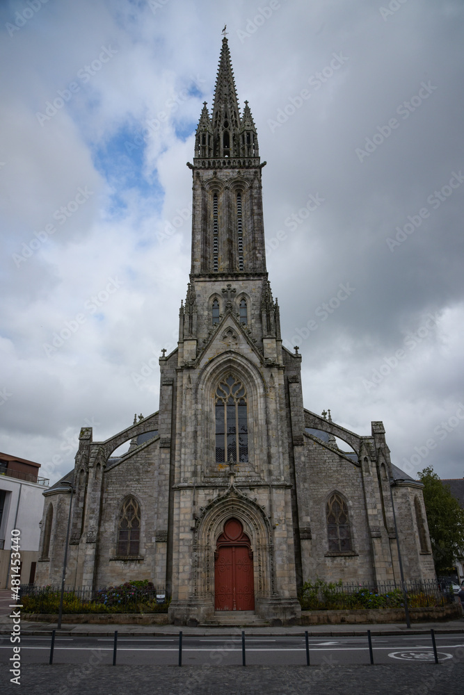 Fototapeta premium view on the church of Quimper in finistere in Brittany