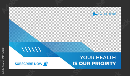 Editable Medical, Health and fitness training, exercise, social media web banner, and youtube thumbnail template | Youtube live stream video thumbnail for marketing agency | video thumbnail | Youtube