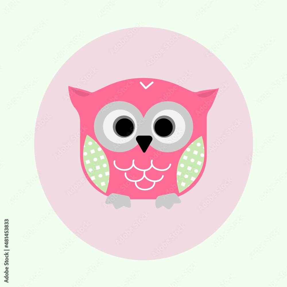 Fototapeta premium Cute owl drawing illustration 
