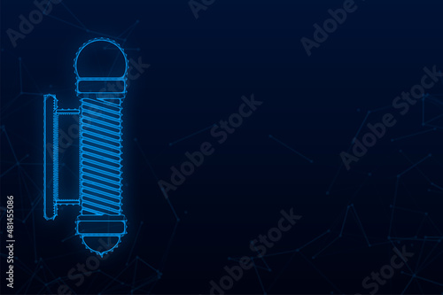 Classic Barber shop pole plexus sign. Vector stock illustration