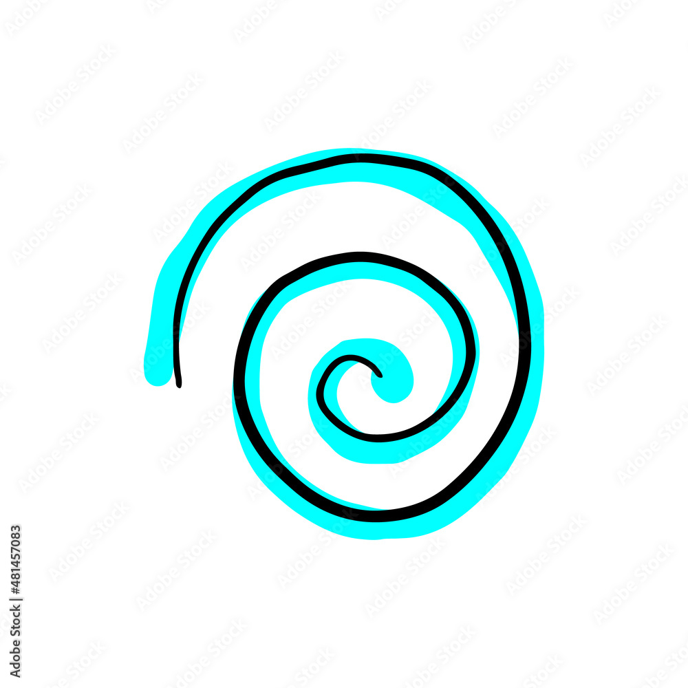 Archimedean spiral curve shape doodle icon for apps and websites. Vector i