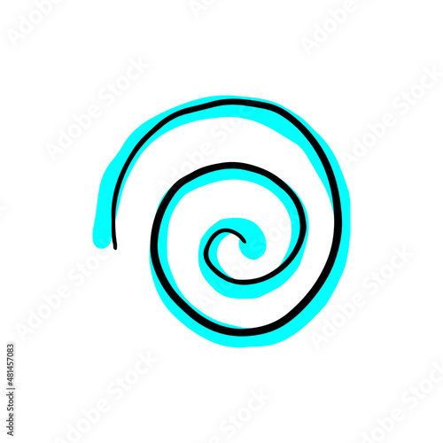 Archimedean spiral curve shape doodle icon for apps and websites. Vector i