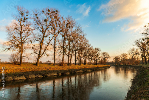 sunset over the river