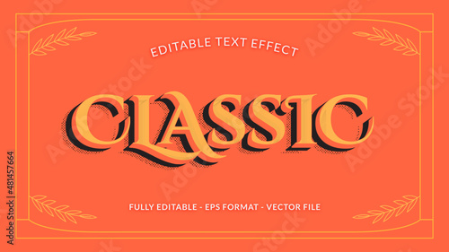 Classic Editable Retro Text Effect with Halftone Shadow Effect