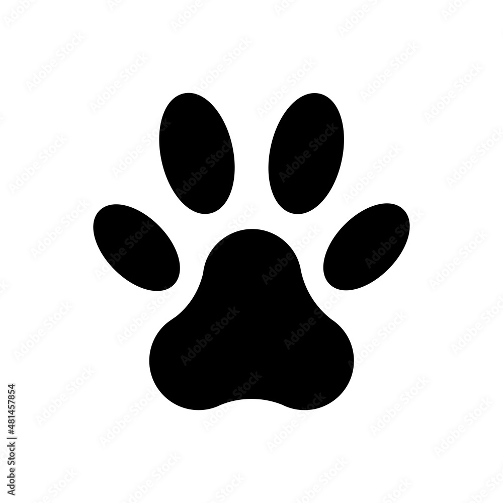 Paw vector glyph icon. Pet animal sign Paw vector glyph icon. Pet animal sign