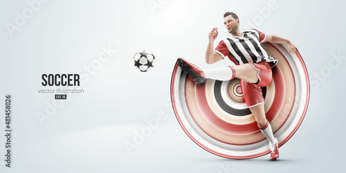 football soccer player man in action isolated white background. Vector illustration