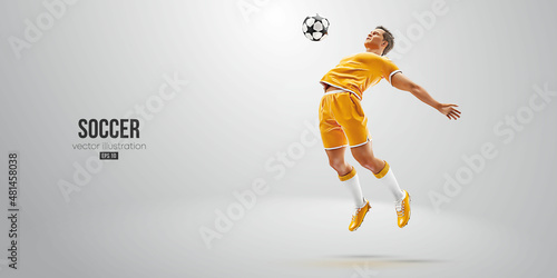 football soccer player man in action isolated white background. Vector illustration