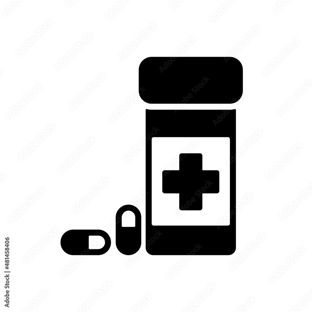 Obraz premium Pills box for pet glyph icon. Pet animal sign