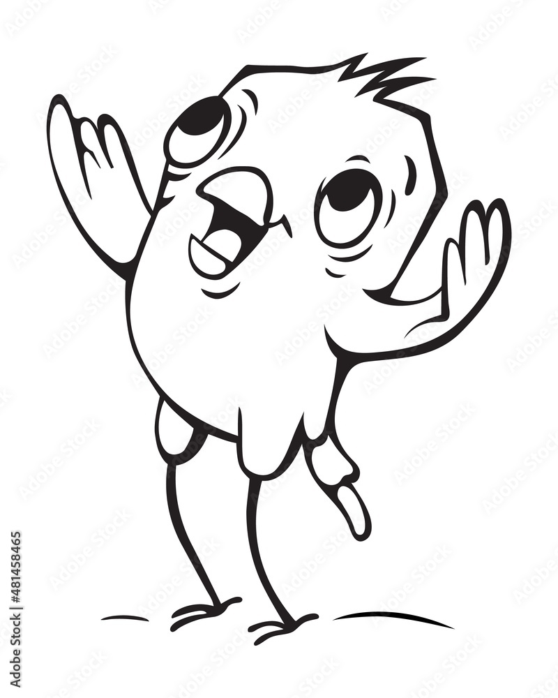 A cheerful bird spreads its wings for hugs. A cheerful bird spreads its wings for hugs.