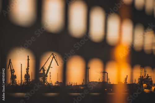 Принти на полотні Amazing view of the shipyard in Gdansk during the sunset