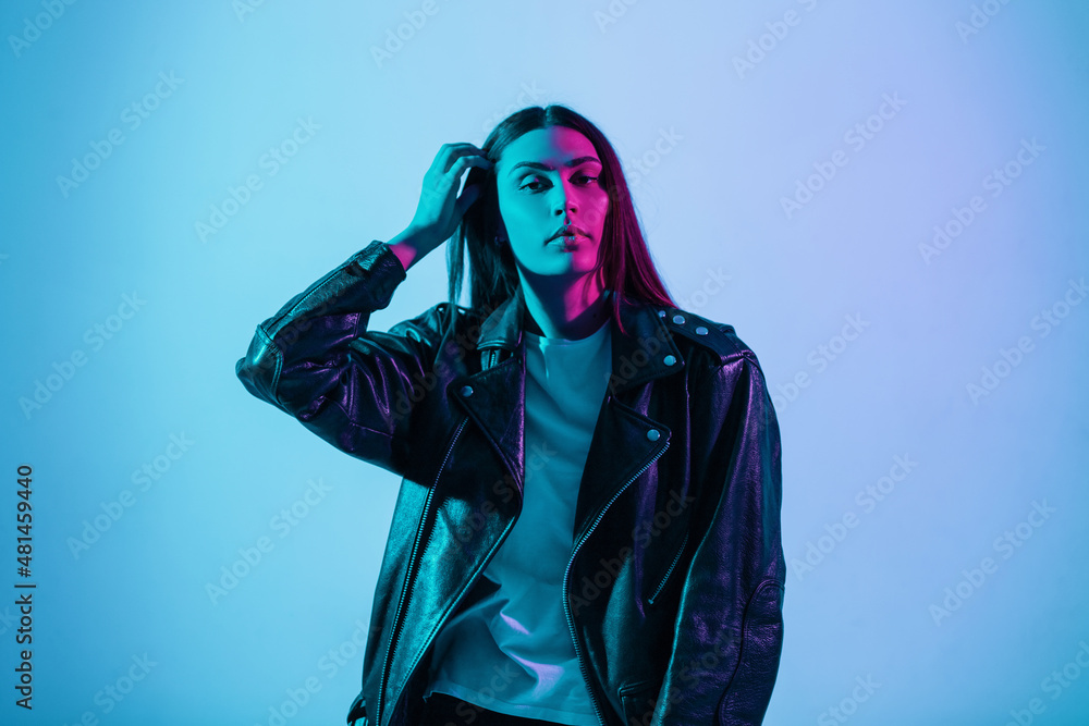 Fashionable beautiful color portrait of 