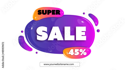 Abstract gradient sale background with vibrant color fluid liquid
