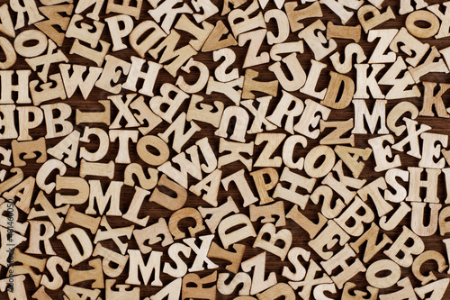 Foto Vintage Wooden Letters Background. Back to school concept.