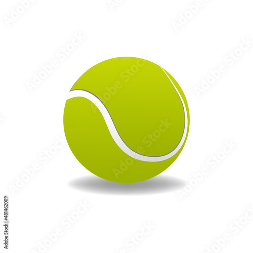 Obraz na płótnie Realistic tennis ball with outline on a white background w salonie