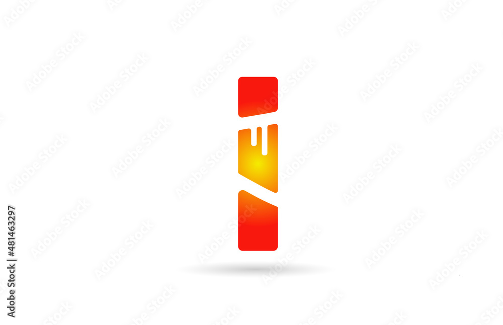 I orange gradient alphabet letter logo design icon. Creative template for business I orange gradient alphabet letter logo design icon. Creative template for business