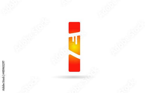 I orange gradient alphabet letter logo design icon. Creative template for business