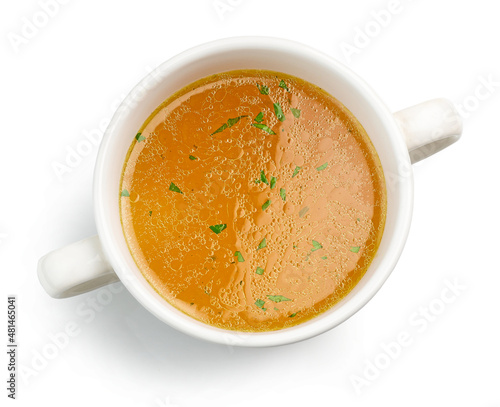 Photos bowl of fresh chicken broth