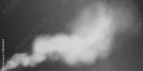 Vector isolated smoke PNG. White smoke texture on a transparent black background. Special effect of steam, smoke, fog, clouds.	
 photo