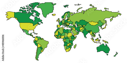 Simplified smooth border World map